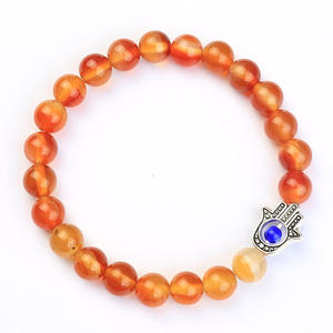 Heil kristall Runde Edelsteine Fatima Hand und Devil's Eye Perlen Armband, langlebige elastische Stretch Cord Edelstein Armbänder, 8mm - Product Image 6
