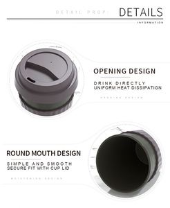 Vente en gros de gobelets à café en PP de 12 oz, gobelets à café réutilisables écologiques avec couvercle en silicone, logo personnalisé, cadeaux promotionnels, gobelet de voyage - Product Image 4