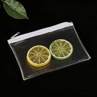 Sac à fermeture éclair en PVC transparent durable et lisse, avec tirette métallique, pochette de rangement plate en plastique pour l'emballage de mini-ornements