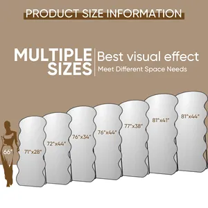 Full Length <b>Mirror</b>, 71"x32" Wavy <b>Mirror</b> Full Length with Stand <b>for</b> <b>Bedroom</b>, Living Room Cloakroom - Product Image 5