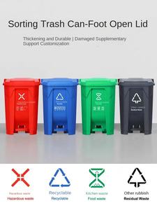 Poubelle de grand volume 50L 120L 240L en plastique durable de HDPE avec l'utilisation extérieure de poubelle de pédale de roues pour la communauté de ferme industrielle - Product Image 2