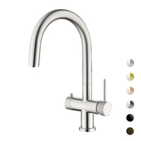 Robinet de cuisine en acier inoxydable 304 de qualité supérieure, robinet d'eau chaude et froide, durable, moderne, pour évier de cuisine