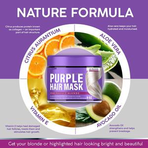 Maschera per <span class=keywords><strong>Capelli</strong></span> Viola con Etichetta Privata con Retinolo e Cheratina per <span class=keywords><strong>Capelli</strong></span> Biondi, Platino e Argento, Maschera Riparatrice Profonda - Product Image 3
