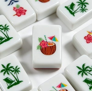 Juego de Mahjong Premium con Diseño de Peces y Corales - Fichas de Mahjong con Diseños de Peces y Corales, Regalo de Mahjong Acrílico para Amigos - Product Image 4