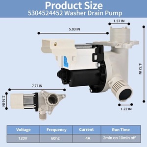 Ensemble de pompe de vidange pour machine à laver, 5304524452, pour Frigidaire Electric 110 V, en plastique durable - Product Image 2