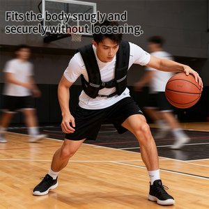 سترة تدريب محمولة من النيوبرين مثقلة بالفولاذ، متينة ومقاومة للماء، مع شريط عاكس وتصميم جيوب وأحزمة كتف سميكة - Product Image 6