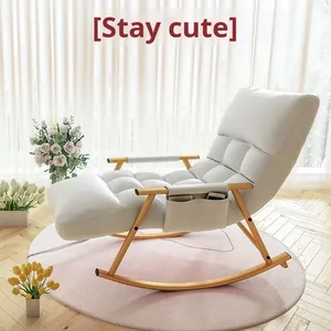 Fauteuil inclinable réglable en tissu avec support de repose-pieds Fauteuil à bascule moderne pour salon chambre balcon - Product Image 2