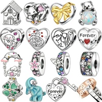 Nouveaux Breloques DIY en forme de cœur, design original, qualité export, en tungstène plaqué argent, style Europe-Amérique, à la mode