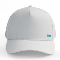 Gorra Deportiva Unisex HS41 de 5 Paneles, Diseño Perforado Blanco, Tela Impermeable, Logotipo Personalizado, Gorra para Correr al Aire Libre, Venta al Por Mayor