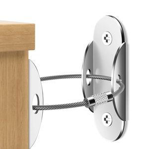 Sangles de fixation modernes en métal pliables pour meubles, kits d'ancrage anti-renversement pour la sécurité des bébés, sécurisés, réglables, durables, écologiques SSR-2 - Product Image 5