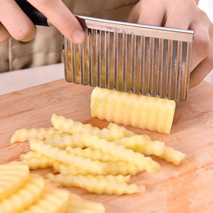 Couteau à éplucher les légumes et fruits en acier inoxydable O349, lame ondulée pour pommes de terre, outils de cuisine, vente en gros - Product Image 1