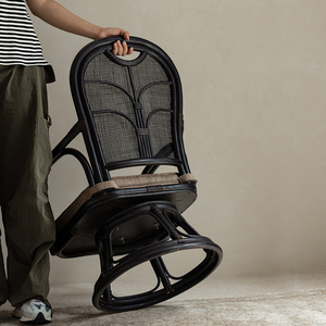 Sillón Giratorio de Ratán Natural Australiano al por Mayor con Cojín, Silla de Comedor de Mimbre Tejida a Mano para Sala de Estar o Balcón - Product Image 4
