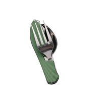 Couteau, cuillère, fourchette et ouvre-boîte pliables et détachables en acier inoxydable pour le camping, la randonnée et les voyages