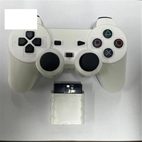 Manette de jeu sans fil 2,4 G PS2 avec boutons transparents en forme de flocon de neige, double vibration, manette de jeu P2, vente en gros d'usine