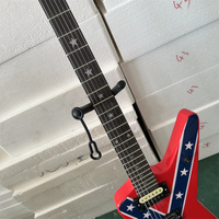 Gitar Elektrik Solid Wood Red Flag DimeBag, Body Mahogany, Fretboard Rosewood, 6-String, Pickup HH, Finishing Glossy, Profesional