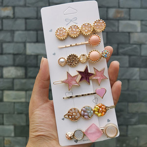 Модные аксессуары для волос металлические заколки набор с бархатным украшением сердца для леди - Product Image 5