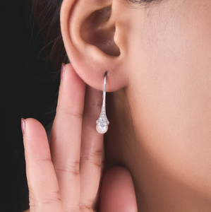 ต่างหูแขวนคริสตัลหรูหราสำหรับผู้หญิงที่มีหินเงางามสูงสำหรับงานเลี้ยงอาหารค่ำอย่างเป็นทางการหรือการชุมนุมพิเศษจากอินเดีย - Product Image 2