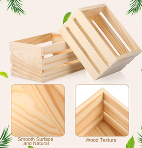 Mini Rustic <strong>Wooden</strong> <strong>Crate</strong> Unfinished Bamboo Rectangle Box DIY Decorative <strong>Crate</strong> Storage For Kitchen And Tool Organization - Product Image 3