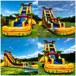 Tobogán Acuático Inflable de Grado Comercial con Piscina Extendida y Decoración de Palmeras para <span class=keywords><strong>Alquiler</strong></span> en Parques de Diversiones Locales - Product Image 2