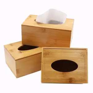 टिश्यू बॉक्स होल्डर - आधुनिक, मिनिमलिस्ट और टिकाऊ लकड़ी का टिश्यू बॉक्स स्लाइडिंग बॉटम के साथ, आसानी से रिफिल करने योग्य - प्रीमियम-क्वालिटी वाला बांस