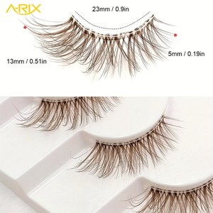 Pestañas Postizas A-RIX Marrón 3D con Volumen, de Visón Sintético, Hechas a Mano, Ligeras, Reutilizables, con Banda de Algodón Negra para Maquillaje Diario - Product Image 5
