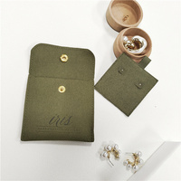Boîte à bijoux BSCI avec pochette en microfibre suédée et carte pour boucles d'oreilles, emballage personnalisé avec logo, pochette enveloppe pour bijoux