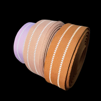 Sangle élastique rayée réfléchissante à marque privée, personnalisable B2B avec logo, en polyester/nylon écologique, imprimée par transfert thermique, en rouleau, échantillon rapide