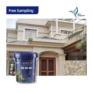 Blue Kingfisher Stone Paint Excellent Weather Resistance Home Texture Wall Paint Faux Effect Stone Paint