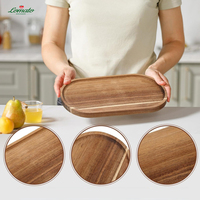Plateau ovale en bois écologique pour bougies, décoration, service hôtelier, qualité alimentaire, durable, café, thé, foncé