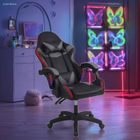 Chaise de jeu LED RGB au design moderne, vente en gros d'usine, avec échantillon gratuit, en cuir PU, inclinable, pour joueurs et usage bureautique