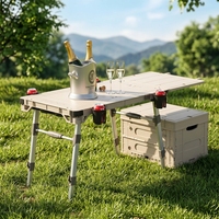 Nouvelle table de camping multifonctionnelle portable pour la plage, le jardin, les pique-niques, outils de plein air, matériau PA+PE