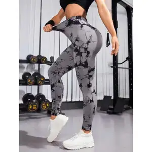 Yoga hosen Leggings Fleece Fitness Print Scrunch Butt Printed Gym Qualität Transparente Frauen Taille Liebe zweiteilige Yoga hosen Ser