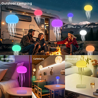 2025 créatif maison LED veilleuse dynamique commande vocale lampe ambiante Rechargeable ABS méduse couleur changeante Design moderne