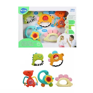 Conjunto de brinquedos seguros para bebê recém-nascido, chocalhos e mordedores