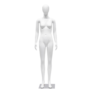 Pakaian wanita warna putih, kelas atas boneka manekin seluruh tubuh pajangan berdiri dari toko kelas atas bahan serat kaca tipe kepala - Product Image 6