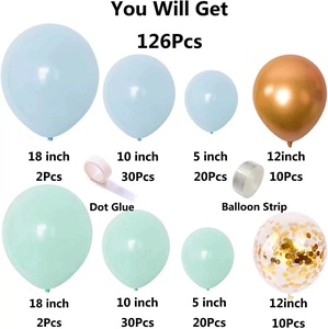 Guirlande de 126 ballons en latex bleu menthe et vert macaron avec confettis pour décoration de baby shower, toile de fond et fête d'<span class=keywords><strong>anniversaire</strong></span> - Product Image 4