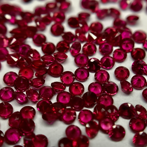 Pierre précieuse en rubis naturel, taille brillant ronde, rouge sang, pierre brute pour la fabrication de bijoux - Product Image 1