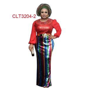 Robe de soirée longue noire ou <span class=keywords><strong>africaine</strong></span>, manches longues, paillettes, <span class=keywords><strong>tunique</strong></span> avec jupe, mode <span class=keywords><strong>femme</strong></span>, automne - Product Image 2