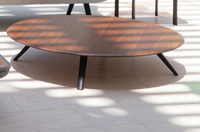 Nouveau design de meubles de salon en bois à 2 niveaux table basse latérale en fil de fer table basse ronde moderne en bois noir