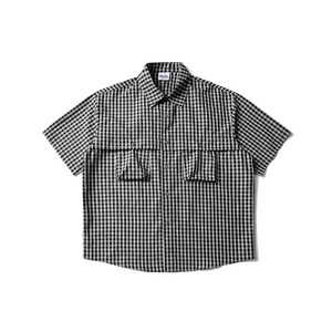Camisas de Vestir Retro Americanas Hechas a Medida, Manga Tres Cuartos, Cuello Camisero, Bolsillos Dobles, Silueta Entallada, Camisa de Verano en Capas - Product Image 2