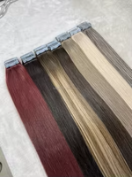 Extensions de cheveux à bandes adhésives en cheveux humains vierges non traités 100% russes, tissage plat, vente chaude