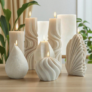 Creative Wave Shaped Geometric <b>Candle</b> Mold For DIY Home Decoration Plaster Mold <b>Gift</b> <b>Set</b> - Product Image 1