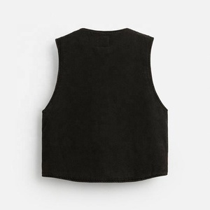 맞춤 남성 데님 조끼 남성 지퍼 데님 조끼 - Product Image 4