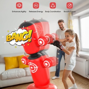 Saco de Boxeo de PVC Giratorio 360 Grados con Guantes, Juguete de Boxeo Grande para Niños con Bomba Manual, Saco de Boxeo Rellenable con Agua, Regalo para Niños - Product Image 2