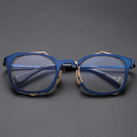 Montura de gafas ópticas de diseño japonés de alta gama, marco de gafas con forma cuadrada Irregular de titanio puro, edición limitada