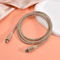 Câble USB-C vers USB-C de charge rapide pour iPhone 17 Air Pro Max, cordon de chargeur iPhone coloré et étincelant avec diamants