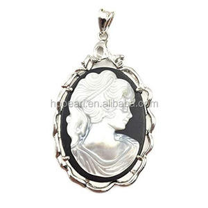 MOP90 En <span class=keywords><strong>Nacre</strong></span> Naturelle Pendentif Beauté Femmes <span class=keywords><strong>Camée</strong></span> Sculpté Coquillages Blancs Pendentifs Artisanat - Product Image 1