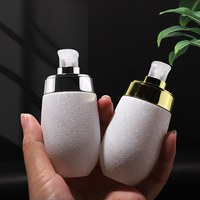 Flacon pompe à lotion en verre rond ovale de 50 ml, style unique personnalisé, flacon pompe à fond de teint, flacon pompe à lotion cosmétique pour fond de teint liquide