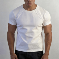 T-shirt de sport de haute qualité, 95% coton, 5% élasthanne, coupe ajustée, impression sérigraphique personnalisée avec logo privé, pour la salle de sport et les activités sportives