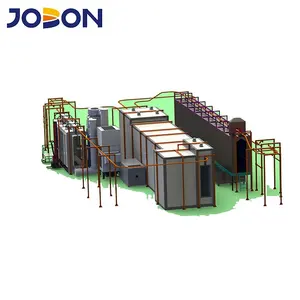 Jobon Complete Powder Coating Package Line Equipment With Overhead Movable Tracks For Various Metal Products
